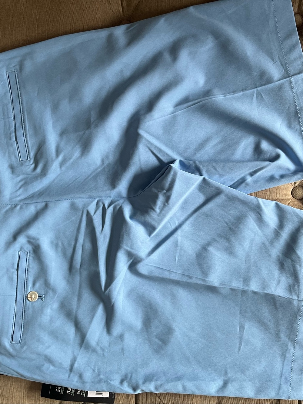 Walter Hagen Perfect 11 Collection Light Blue Flat-Front Men's Chino Golf Shorts - Picture 3 of 4